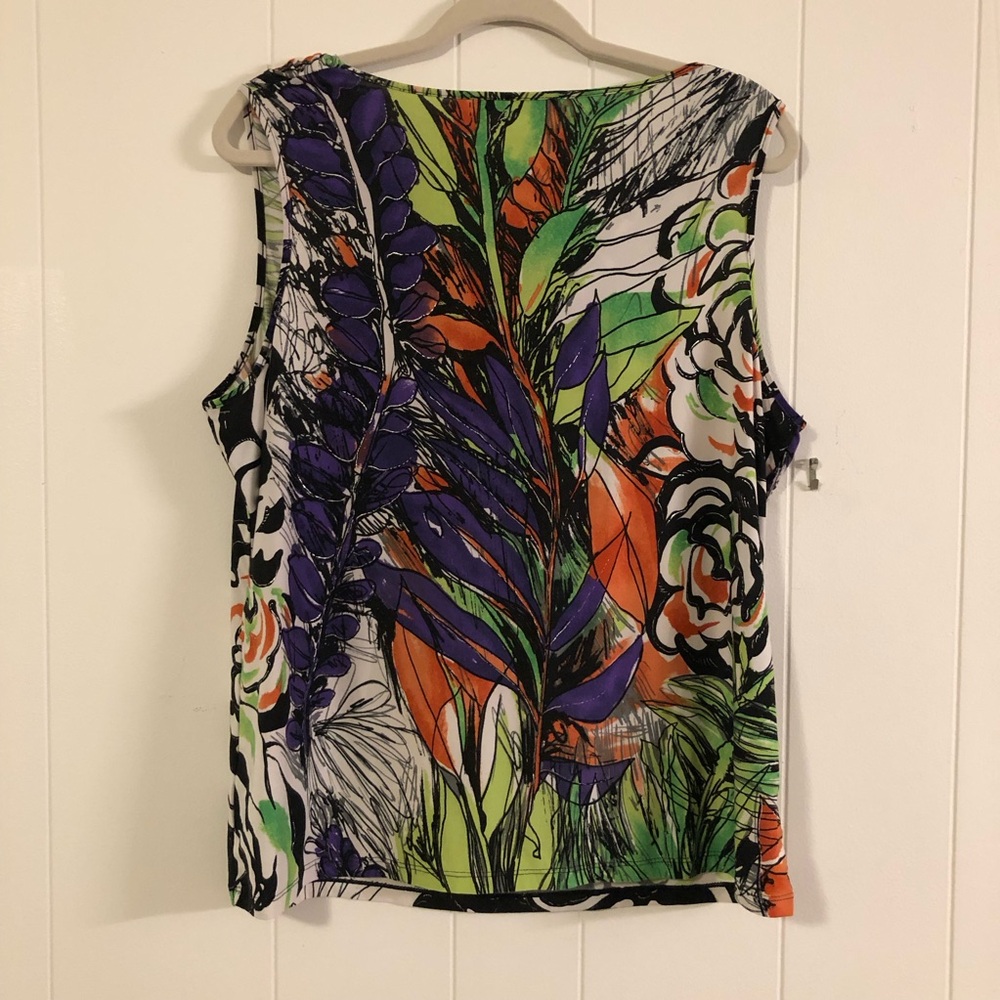 Peter Nygard Multicolor Floral Cowl-Neck Sleeveless Top XL - Picture 4 of 5